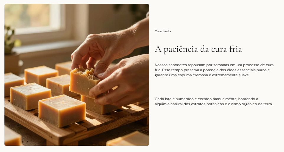 Produção artesanal de sabonetes